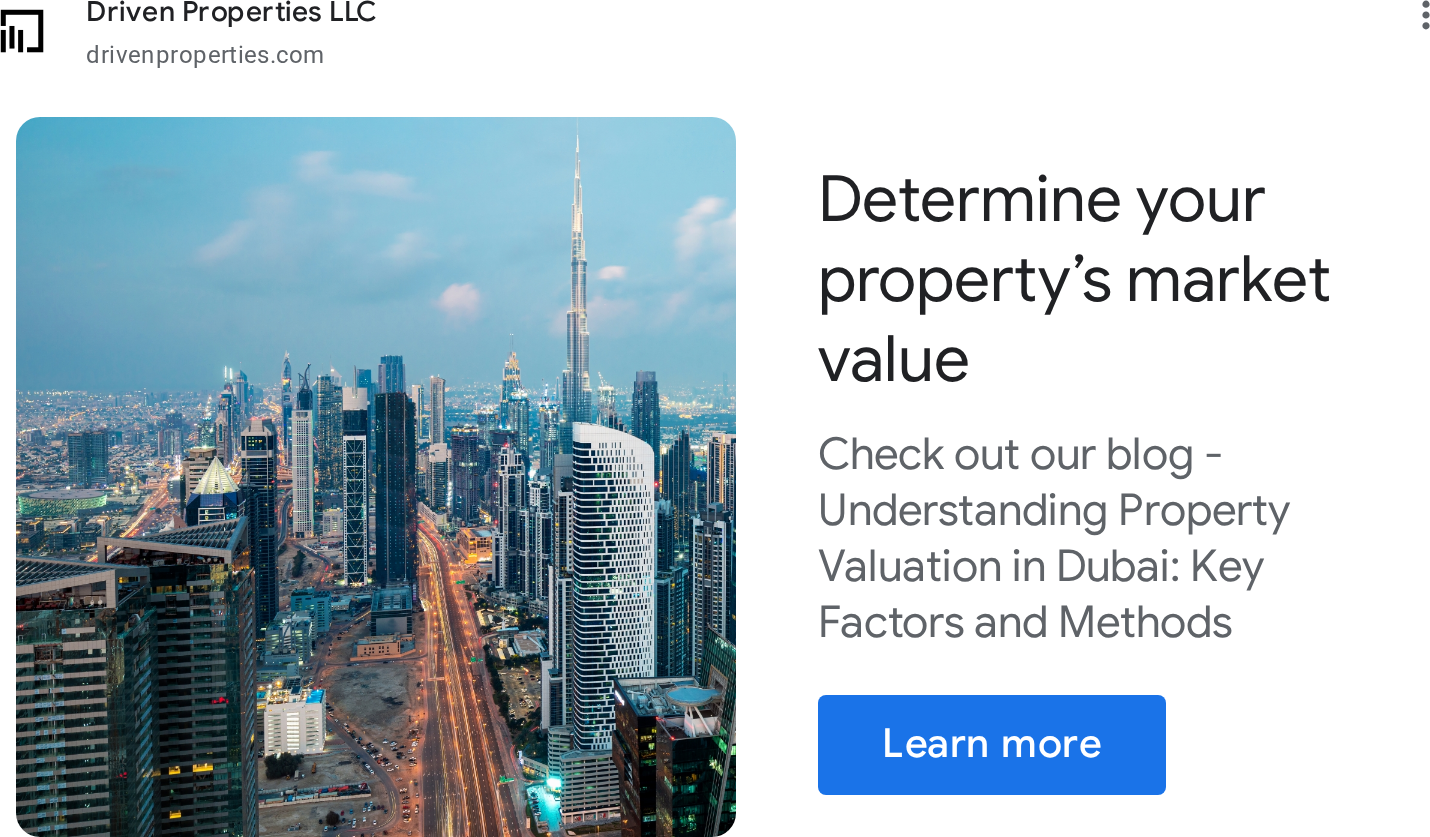 Ads evidence from Driven Properties