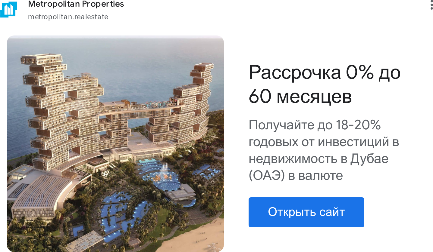 Ads evidence from Metropolitan Premium Properties