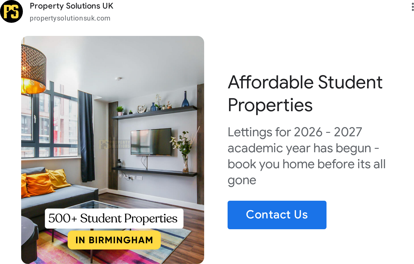 Ads evidence from Property Solutions